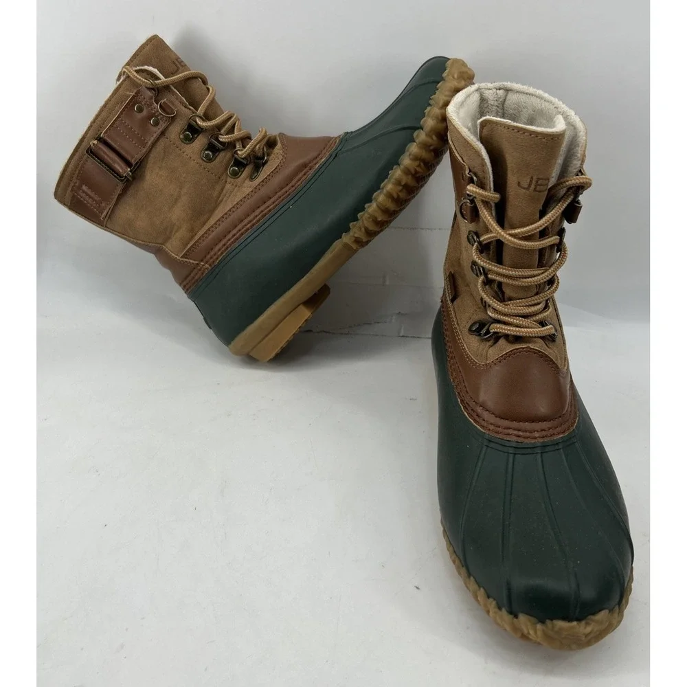 JBU By Jambu Women's Calgary Waterproof Duck Boots Brown With Green Size 7.5M